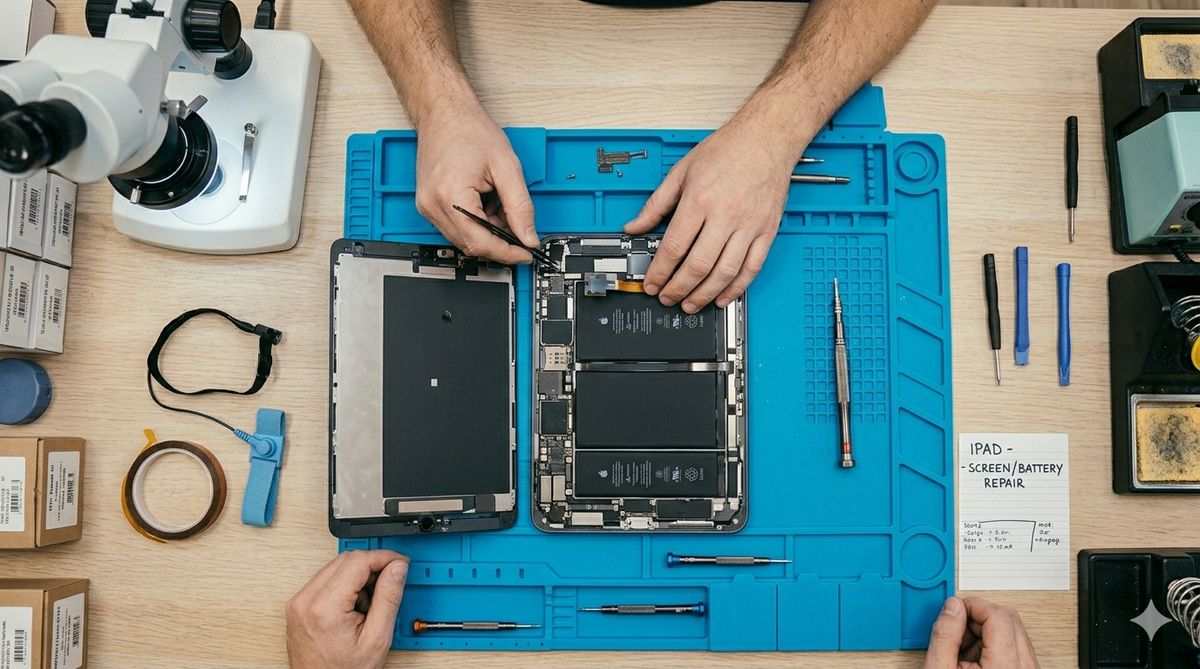 Réparation écran et batterie iPad avec précision chirurgicale chez World Mobile Saint-Maur