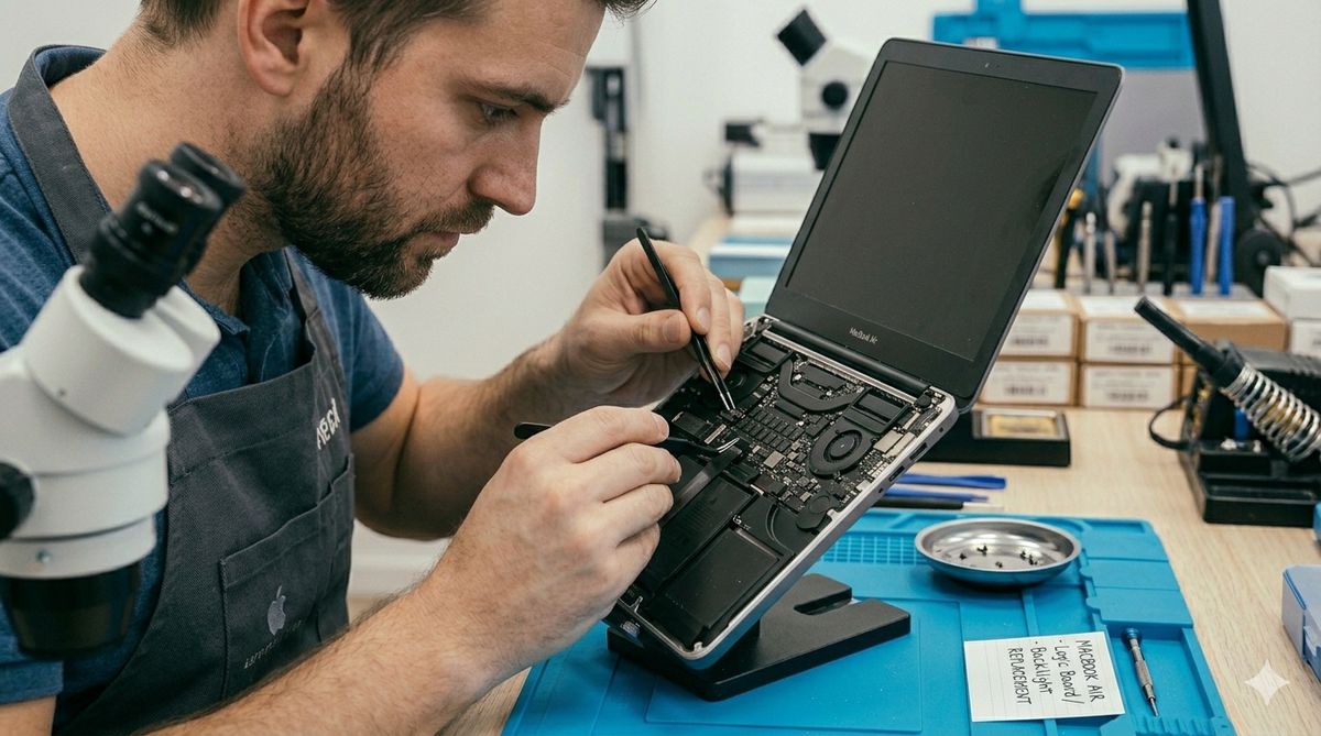 Réparation carte mère MacBook Air par un technicien certifié World Mobile